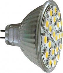Fotografie LED žárovka MR16, 21xLED SMD 5050, bílá, 12V/4W