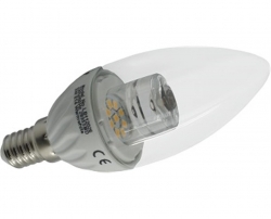 Fotografie LED žárovka E14 svíčka, 230V/3W, teplá bílá